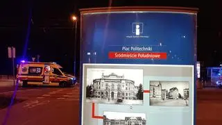 Potrącenie rowerzysty na placu Politechniki