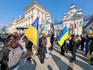 Protest na Krakowskim Przedmieściu 