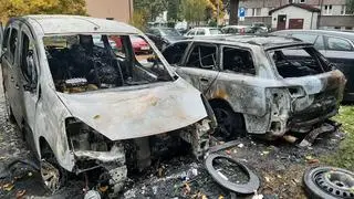 Pożar samochodów w Grodzisku Mazowieckim 