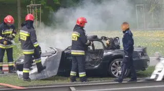 Pożar sportowego BMW