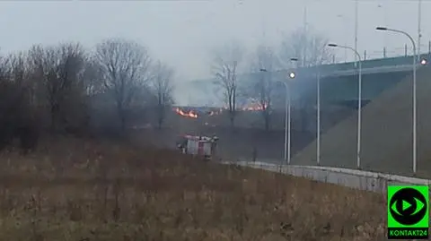 Znów pożary w okolicach stołecznych mostów