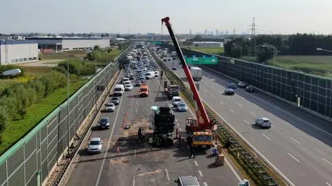 Wieczorna kolizja na węźle Konotopa, utrudnienia trwały do południa