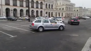 Protest taksówkarzy na Królewskiej