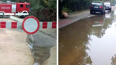 Pęknięta rura na Rzeźbiarskiej