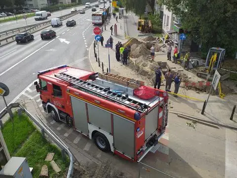 Awaria rurociągu z gazem na Saskiej Kępie