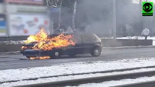 Pożar samochodu na Grójeckiej