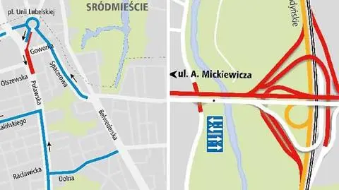 Wisłostrada, rondo Daszyńskiego, Puławska. Weekend z utrudnieniami