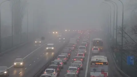 Mglisty poranek w Warszawie 