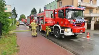 Pożar po burzy w Łomiankach