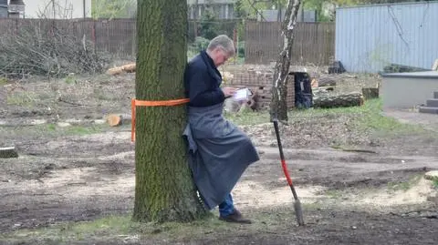 Mężczyzna przywiązał się do drzewa. W proteście przeciw nielegalnej wycince