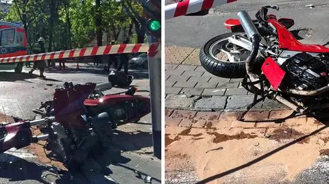 Chciał skręcić, uderzył  w motocykl. Korek w al. Szucha