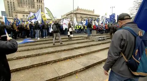 Manifestacja w centrum Warszawy 