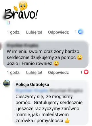 Podziękowania dla policjantów