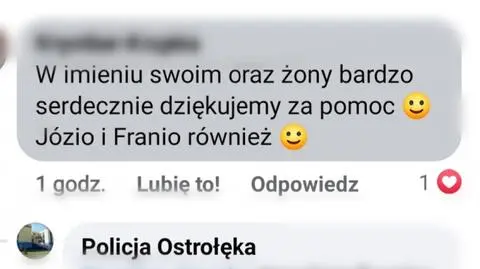 Eskortowali rodzinę przez 35 kilometrów, na świat przyszły bliźniaki. "Dziękujemy za pomoc. Józio i Franio również"