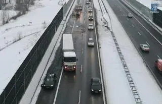 Kolizja na autostradzie 