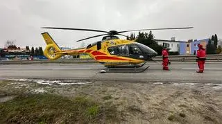 Helikopter LPR lądował w Alejach Jerozolimskich 