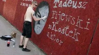 Graffiti w hołdzie artystom Powstania Warszawskiego