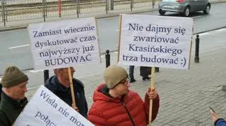 Kontrmanifestacja zwolenników mostu