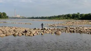 Niski poziom wody w Wiśle