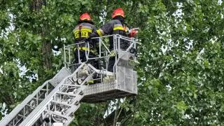 Strażacy zamknęli ulicę Chrościckiego 