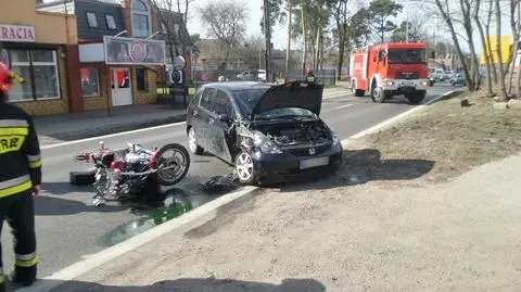 Zderzenie auta z motocyklem. Patriotów była zablokowana