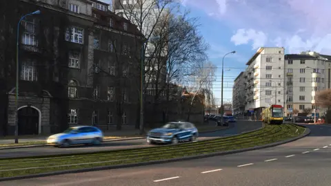 Wizualizacja tramwaju na Spacerowej