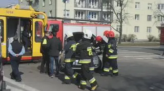 Zderzenie auta z tramwajem 