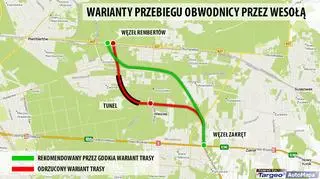 Warianty obwodnicy w Wesołej 