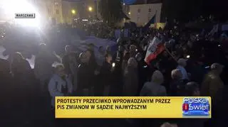 Manifestacja przeciwko zmianom w Sądzie Najwyższym