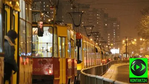 Tramwajowy korek na Woli