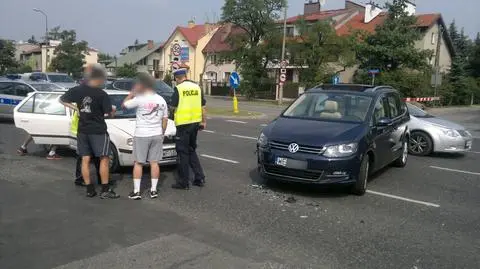 Volkswagen i skoda zderzyły się w Wilanowie