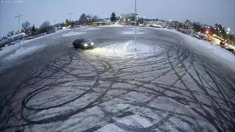 Driftował na targowisku w Piasecznie