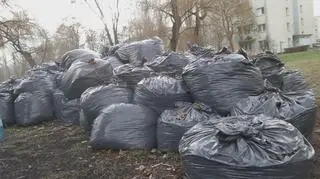 Nieodebrane worki z zielonymi odpadami przy Chełmskiej