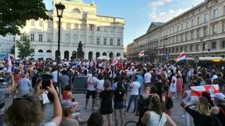 Protesty w Warszawie po wyborach na Białorusi