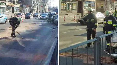 Ochota: saab wpadł na barierki