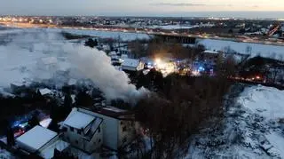 Pożar garażu w pobliżu trasy S2