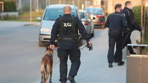 Policjanci z psem tropiącym na Mokotowie. "Sprawa dotyczy gróźb karalnych"