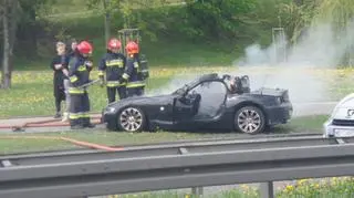 Pożar sportowego BMW