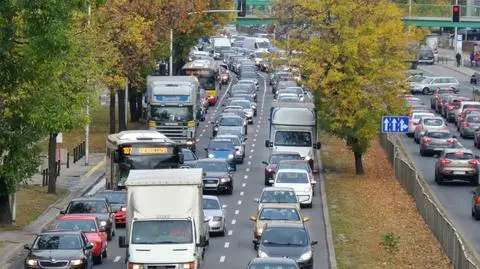 Kolizja czterech aut na Wisłostradzie