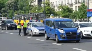 Zderzenie 4 aut na Marszałkowskiej 