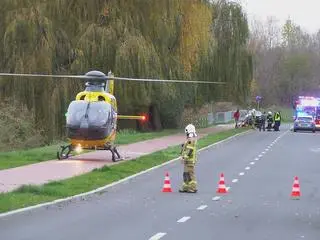 Na miejscu lądował śmigłowiec LPR