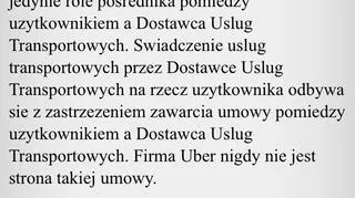Scereen z aplikacji Uber 