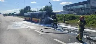 Pożar autobusu w Alejach Jerozolimskich