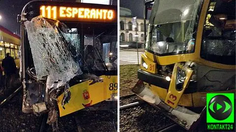 Tramwaj i autobus zderzyły się na pl. Bankowym. 5 osób rannych