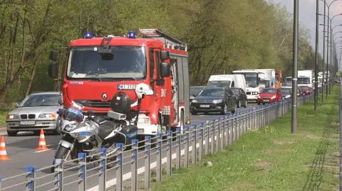 Wypadek motocyklisty na Czecha. Korek sięgał Starej Miłosny