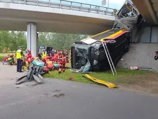 Wypadek autobusu na S8