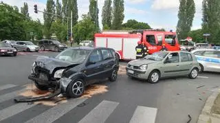 Wypadek na skrzyżowaniu Banacha i Żwirki i Wigury