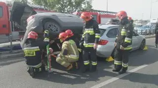 Zderzenie dwóch aut na moście Łazienkowskim