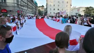 Protesty w Warszawie po wyborach na Białorusi