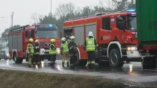 Pożar samochodu ciężarowego na Pułkowej